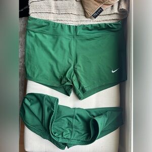 (2) Nike Green Women's Spandex Shorts